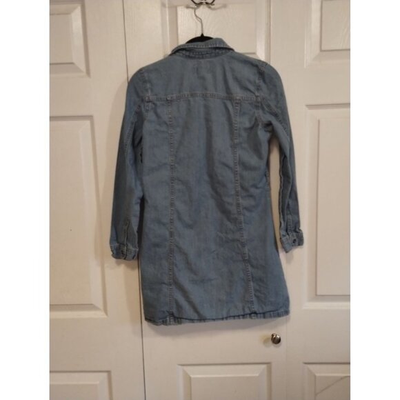 Children's place‎ light was denim button down dress - Picture 3 of 4
